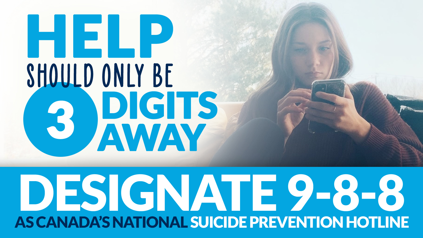 DEDICATED 9-8-8 NATIONAL SUICIDE HOTLINE TO BE IMPLEMENTED FOR CANADIANS IN CRISES